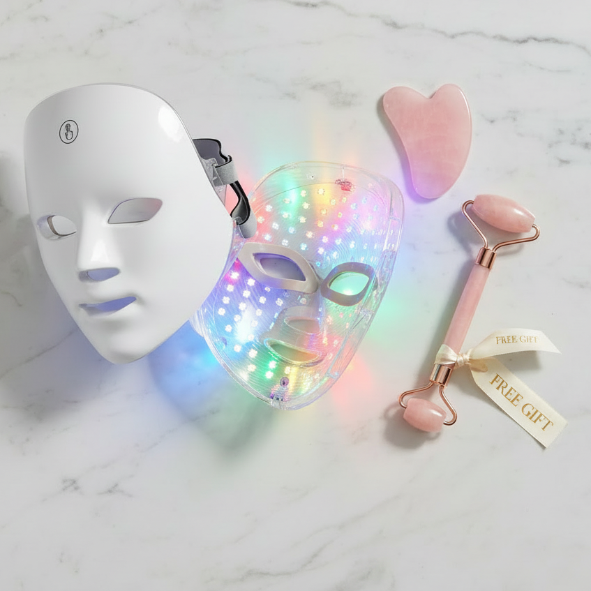 LED Face Mask with Gua Sha & Roller Free Gift Set