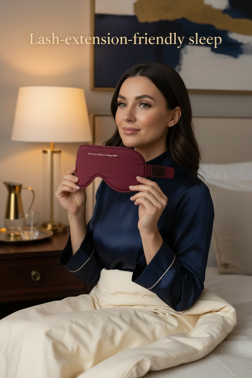 Regenerated burgundy sleep-mask bedtime image